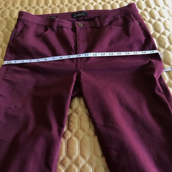 Talbots burgundy flawless five-pocket jeggings size 12 burgundy wine color. - Picture 11 of 12